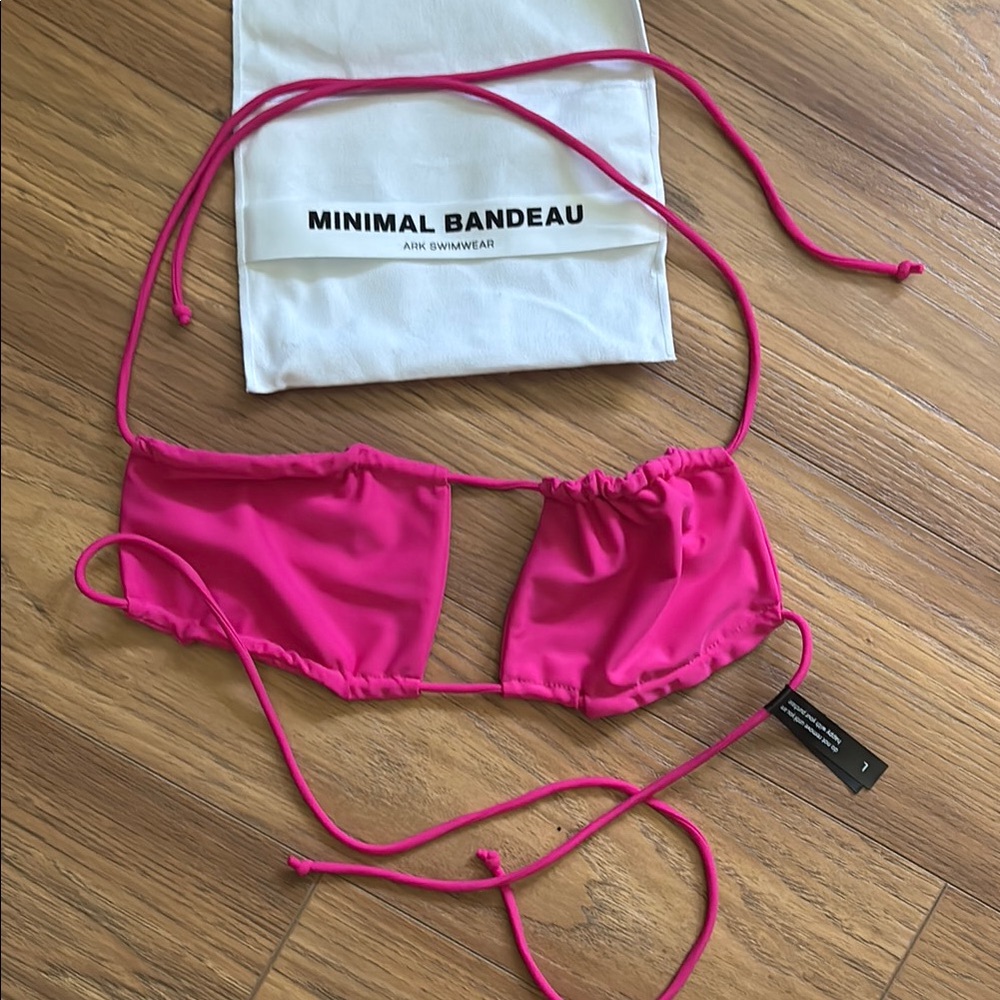 Ark Swimwear Pink Minimal Bandeau Bikini Top